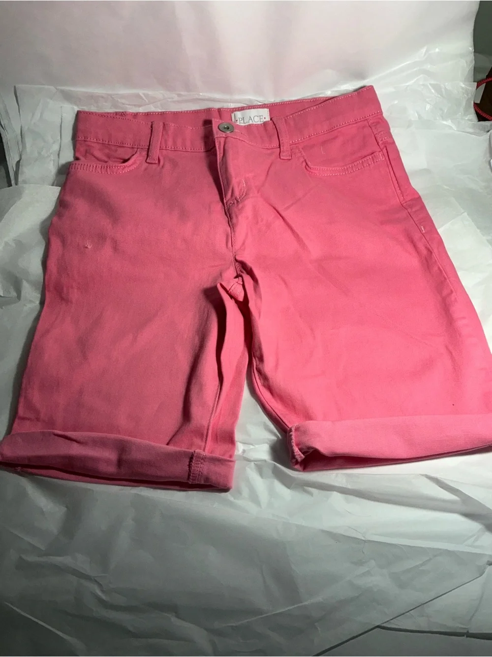The Children's Place Bright Pink Roll-Cuff Girls' Shorts Size 12